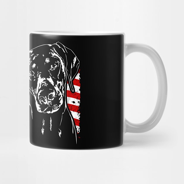 Proud Doberman American Flag patriotic dog by wilsigns